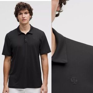 lululemon Men’s Logo Sport Polo Short Sleeve Updated Fit Black L/XL